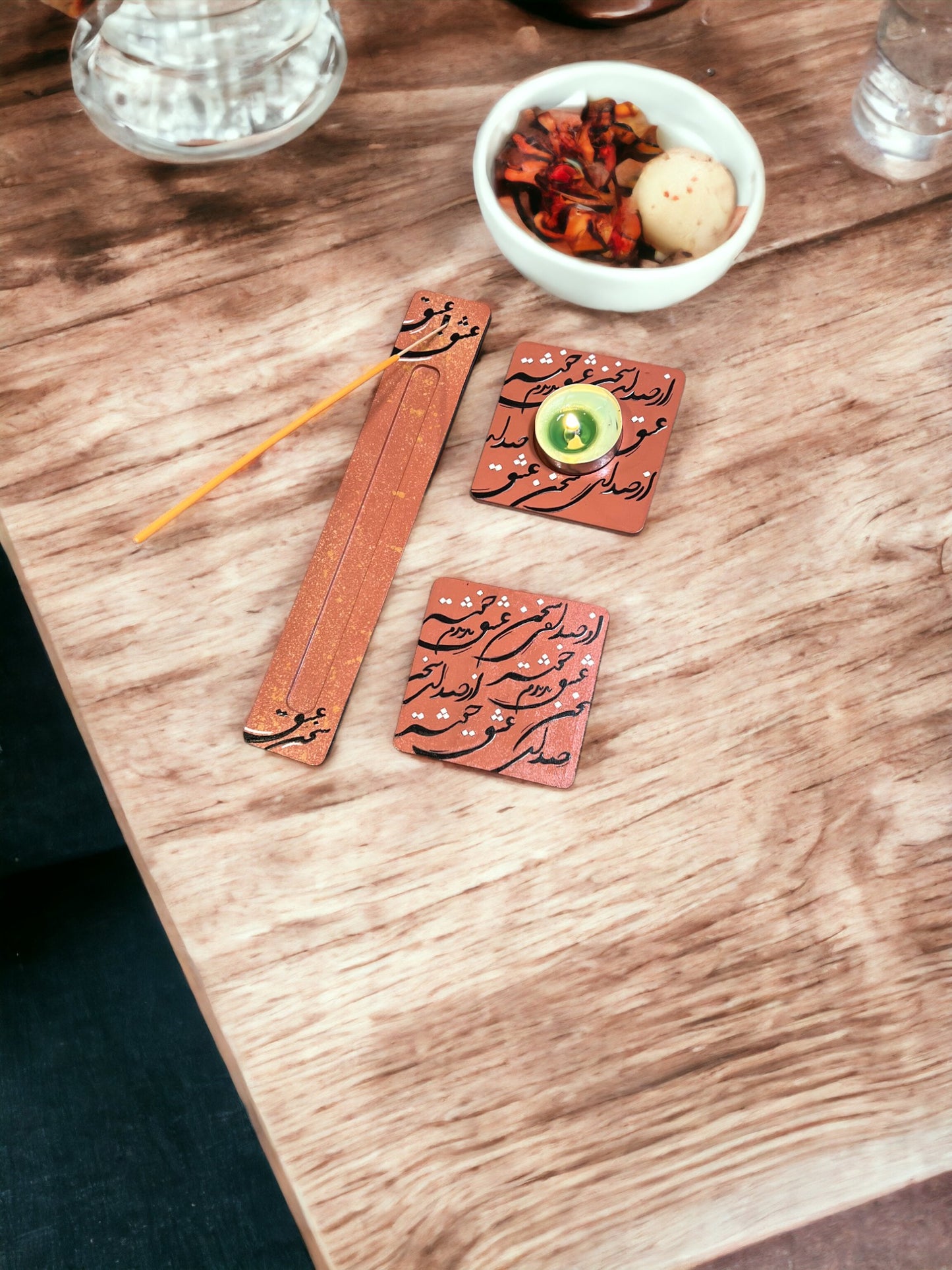 Incense Holder Set | ست جاعودی، زیرلیوانی و جاشمعی